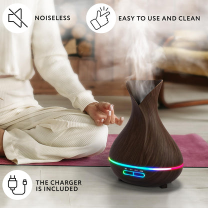 Aromatherapy Diffuser for Essential Oils 400ml Dark Wood Essential Oil Diffuser