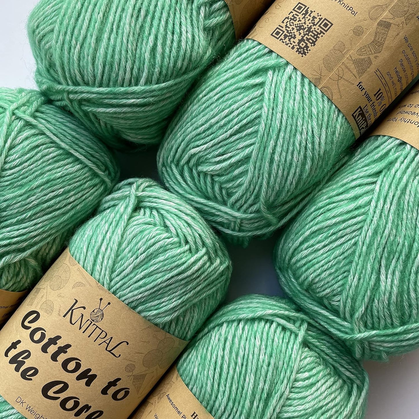 Cotton to the Core Soft Cotton Yarn for Crocheting, 78% Cotton and 22% Acrylic - Soft Baby Yarn for Crocheting - 3 DK Weight Cotton Yarn for Knitting - 6 Skeins, 852Yds/300G (Almond Tan)