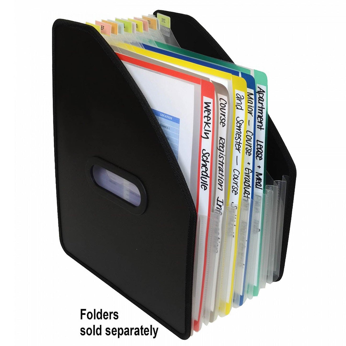 13-Pocket Vertical Expanding File, Black - Loomini