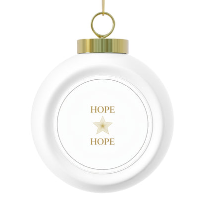 Christmas Ball Ornament – Hope Typography on Glossy Ceramic