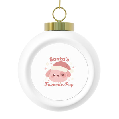 Christmas Ball Ornament - Santa's Favorite Pup Dog