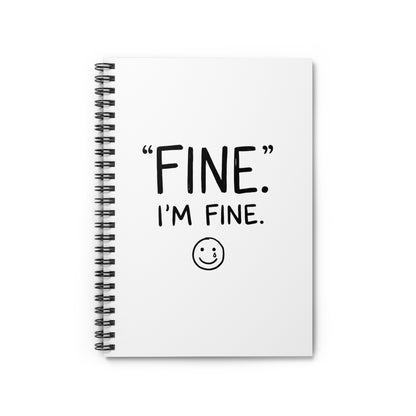 I’m Fine (This Is Fine) Fire Doodle | Spiral Journal Notebook for School & Notes | Back to School Gift for Gen Z | Chicken Scratch Irony