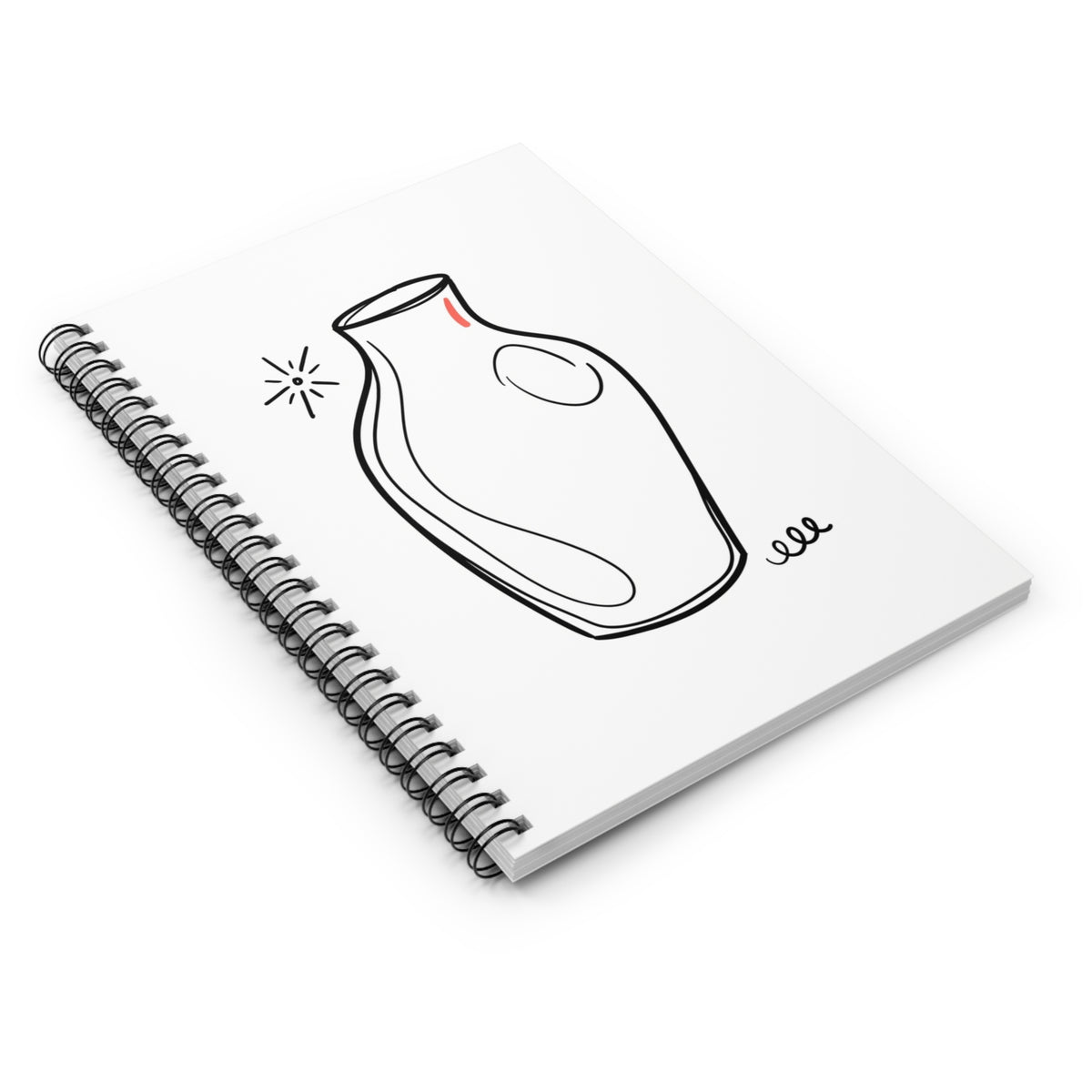 Terracotta Abstract Vase Doodle | Spiral Journal Notebook for Notes & Sketches | Back to School Gift for Students & Book Lovers | Irony Aesthetic