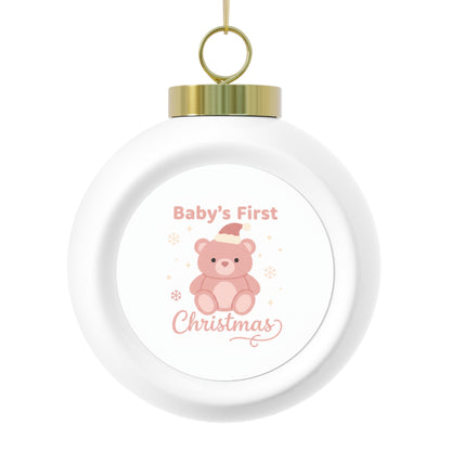 Ceramic Christmas Ball Ornament - Baby's First Christmas