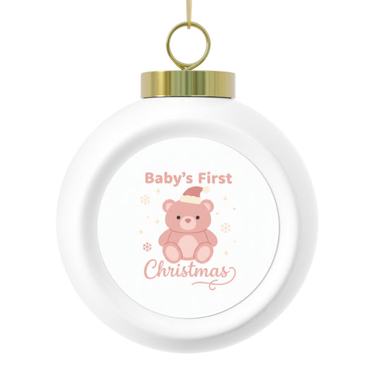 Ceramic Christmas Ball Ornament - Baby's First Christmas