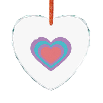 Neon Heart Glow | Crystal Glass Heart Ornament + Y2K Valentine Decor | Galentine’s, Lover & Friend Gift | Pink Neon Aesthetic