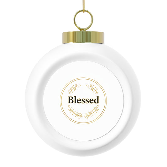 Ceramic Christmas Ball Ornament - Blessed