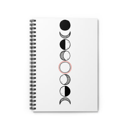Moon Phase Lineup | Spiral Journal Notebook for Notes & Doodles | Back to School Gift for Students & Readers | Modern Boho