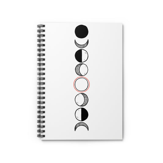 Moon Phase Lineup | Spiral Journal Notebook for Notes & Doodles | Back to School Gift for Students & Readers | Modern Boho