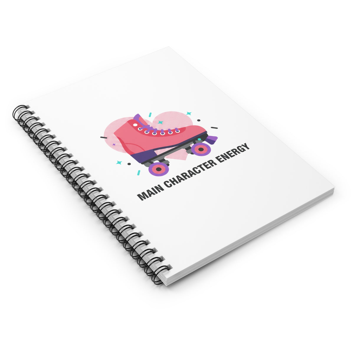 Roller Skate Heart Y2K | Spiral Journal Notebook for Notes & Plans | Back to School & Valentine Gift for Teens | Pink Retro Aesthetic