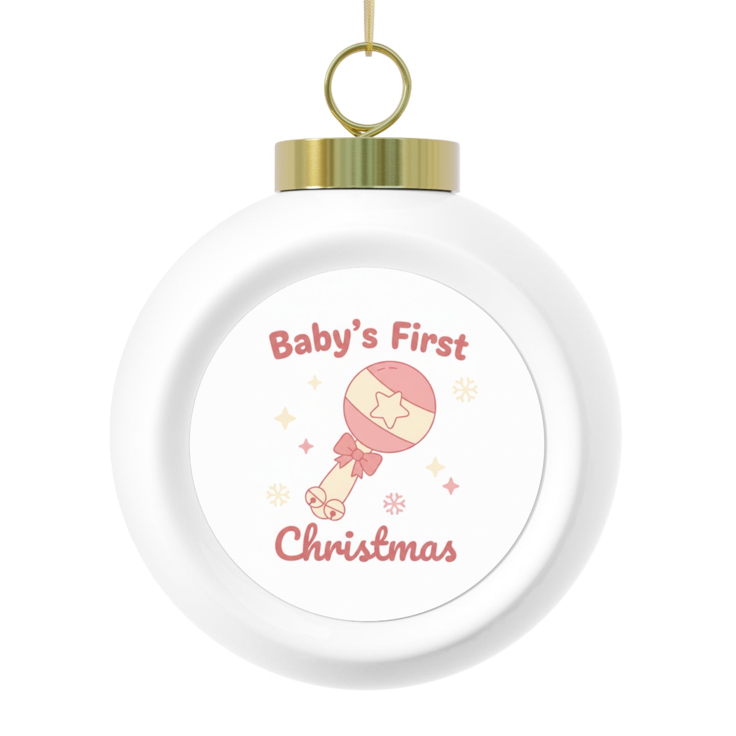 Christmas Ball Ornament - Baby's First Christmas Ceramic Keepsake