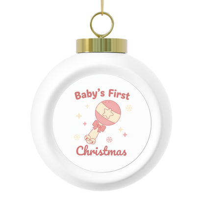 Christmas Ball Ornament - Baby's First Christmas Ceramic Keepsake
