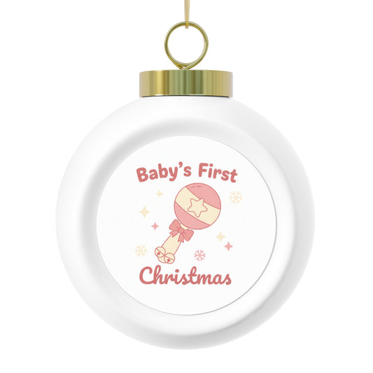 Christmas Ball Ornament - Baby's First Christmas Ceramic Keepsake