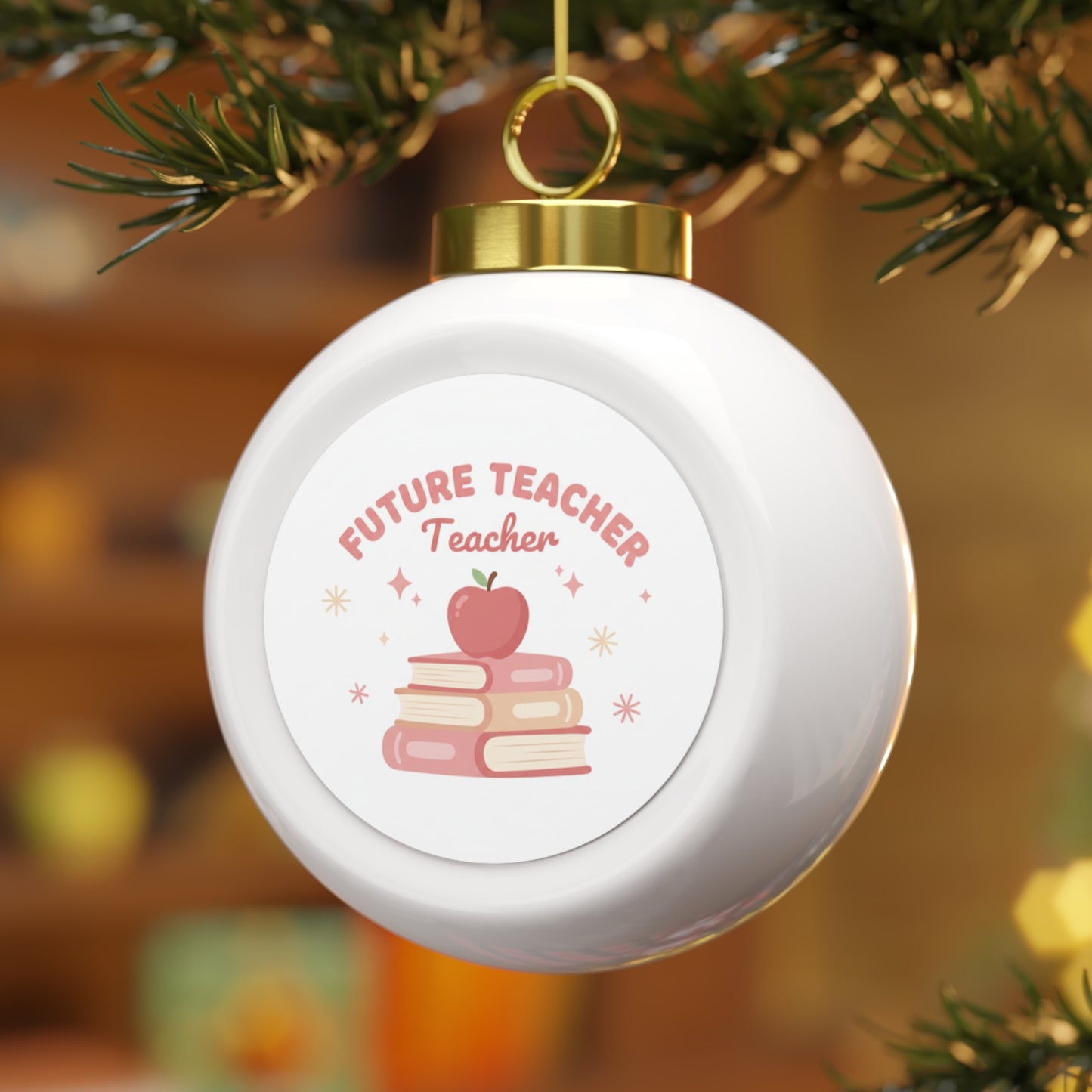 Ceramic Christmas Ball Ornament - Future Teacher