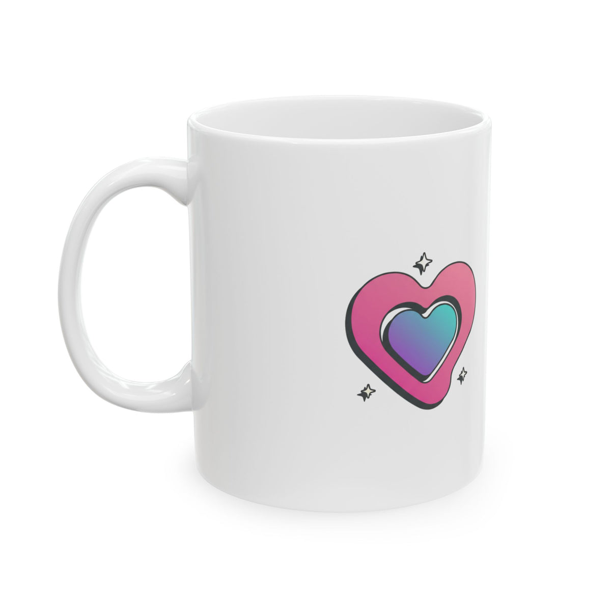 Gradient Blob Heart | 11oz Ceramic Coffee Mug for Cute Daily Sips | Galentine’s, Valentine’s, Bestie & Family | Y2K Aesthetic