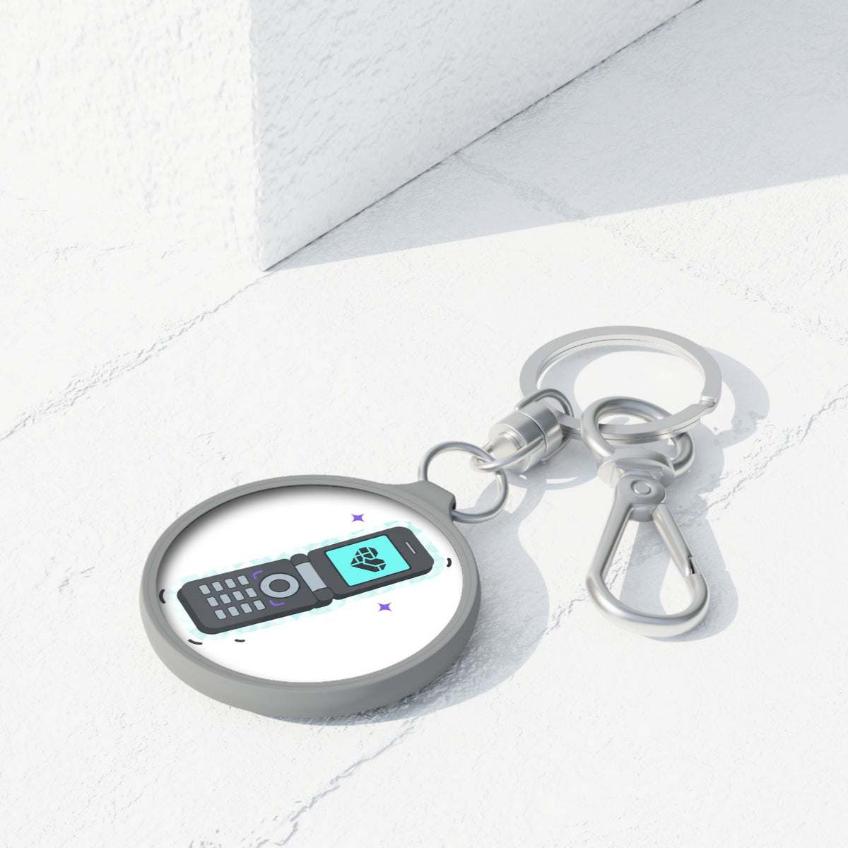 Y2K Flip Phone Heart Screen | Acrylic Keyring Tag Charm | Valentine, Galentine, Bestie Gift | Aesthetic Kawaii Accessory