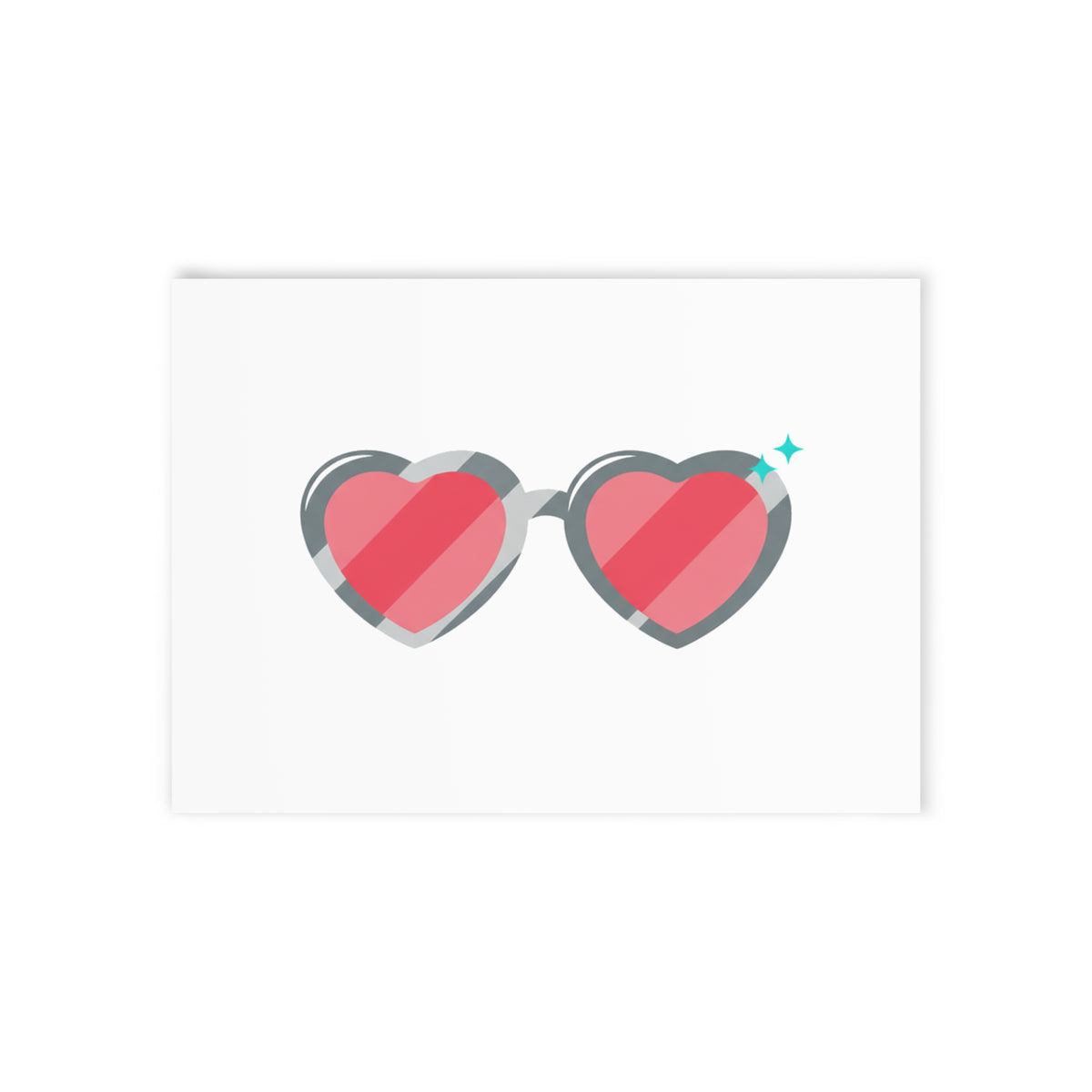 Heart-Shaped Sunglasses (Pink Gradient) | Valentine Holiday Card + Postcard | Galentine’s, Lover, Friend Gift | Y2K Aesthetic
