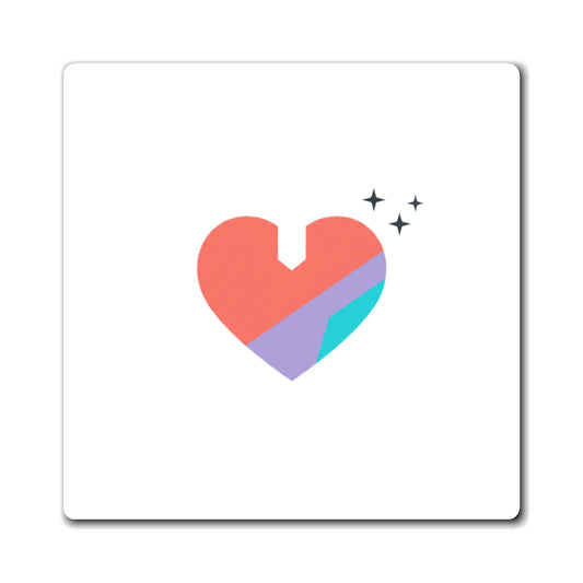 Half Heart Edge Design | Sublimation Fridge Magnet Set | Valentine & Galentine Gift for Friends/Couples | Y2K Minimal