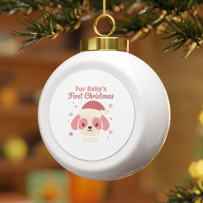 Christmas Ball Ornament - Fur Baby's First Christmas