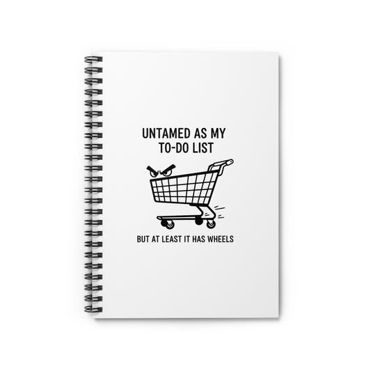 Spiral Journal Notebook, Feral Shopping Cart, School Gift, Book Collector