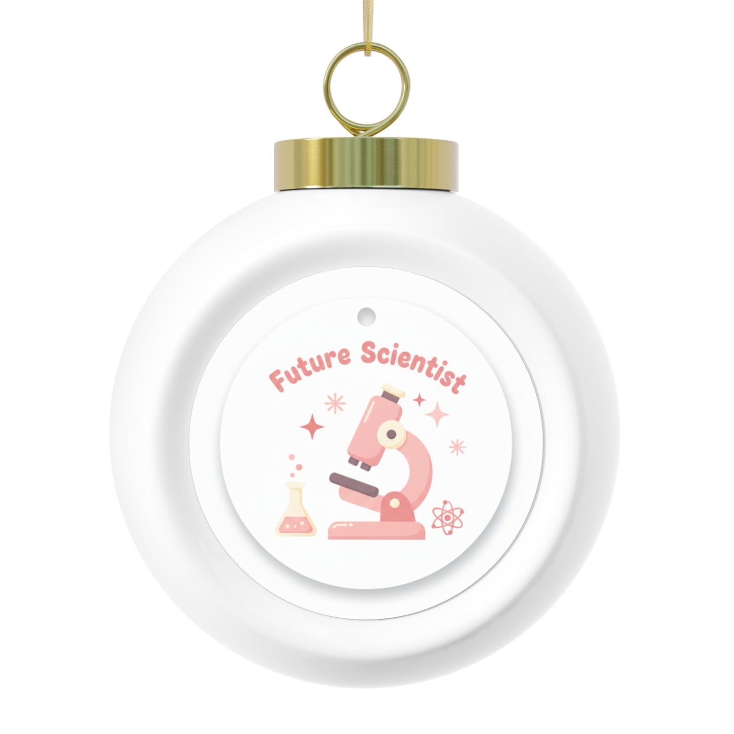Glossy Ceramic Christmas Ball Ornament - Future Scientist