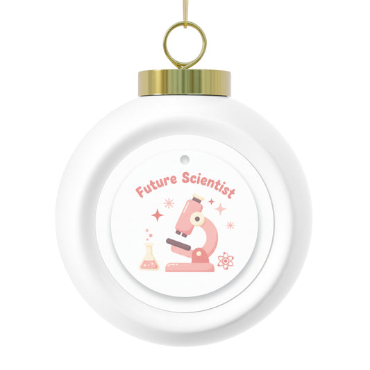Glossy Ceramic Christmas Ball Ornament - Future Scientist