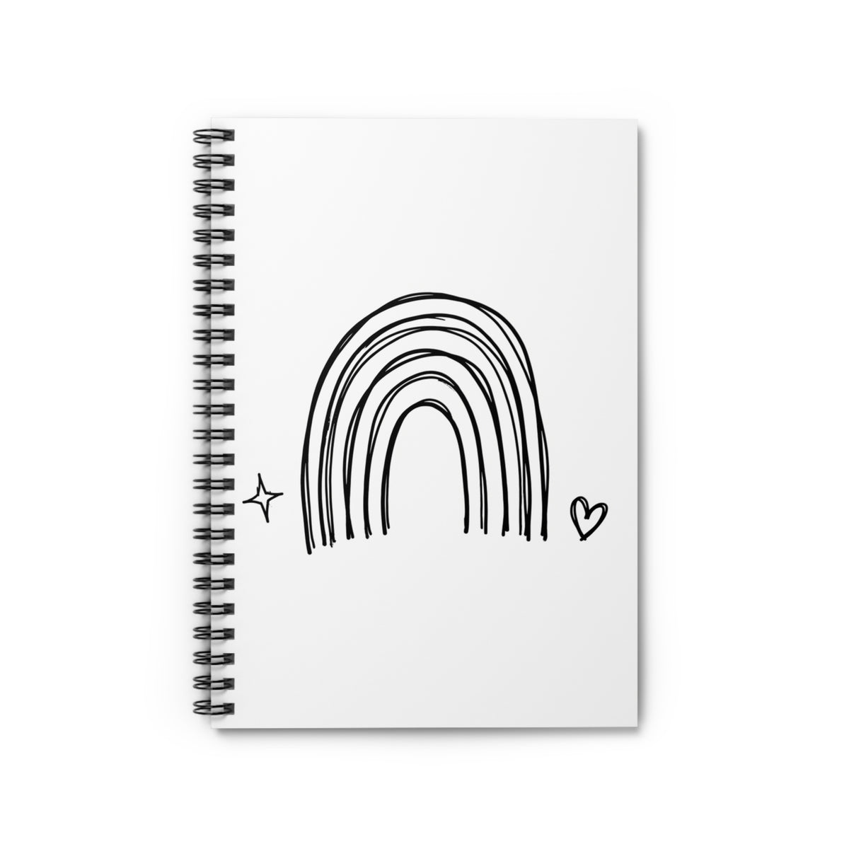 Muted Boho Rainbow Arch | Spiral Journal Notebook for Notes & Planning | Back to School Gift for Students & Bookworms | Irony Doodle