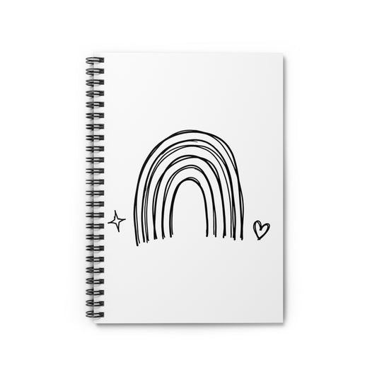Muted Boho Rainbow Arch | Spiral Journal Notebook for Notes & Planning | Back to School Gift for Students & Bookworms | Irony Doodle