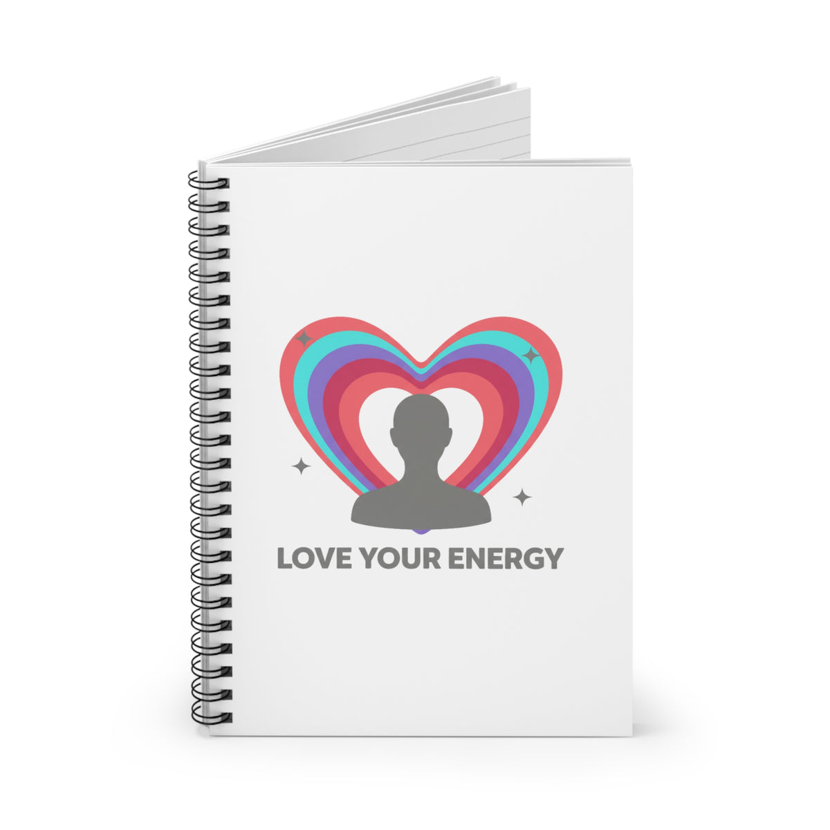 Aura Silhouette Love Gradient | Spiral Journal Notebook for Notes & Doodles | Galentine’s & Back to School | Y2K Aesthetic