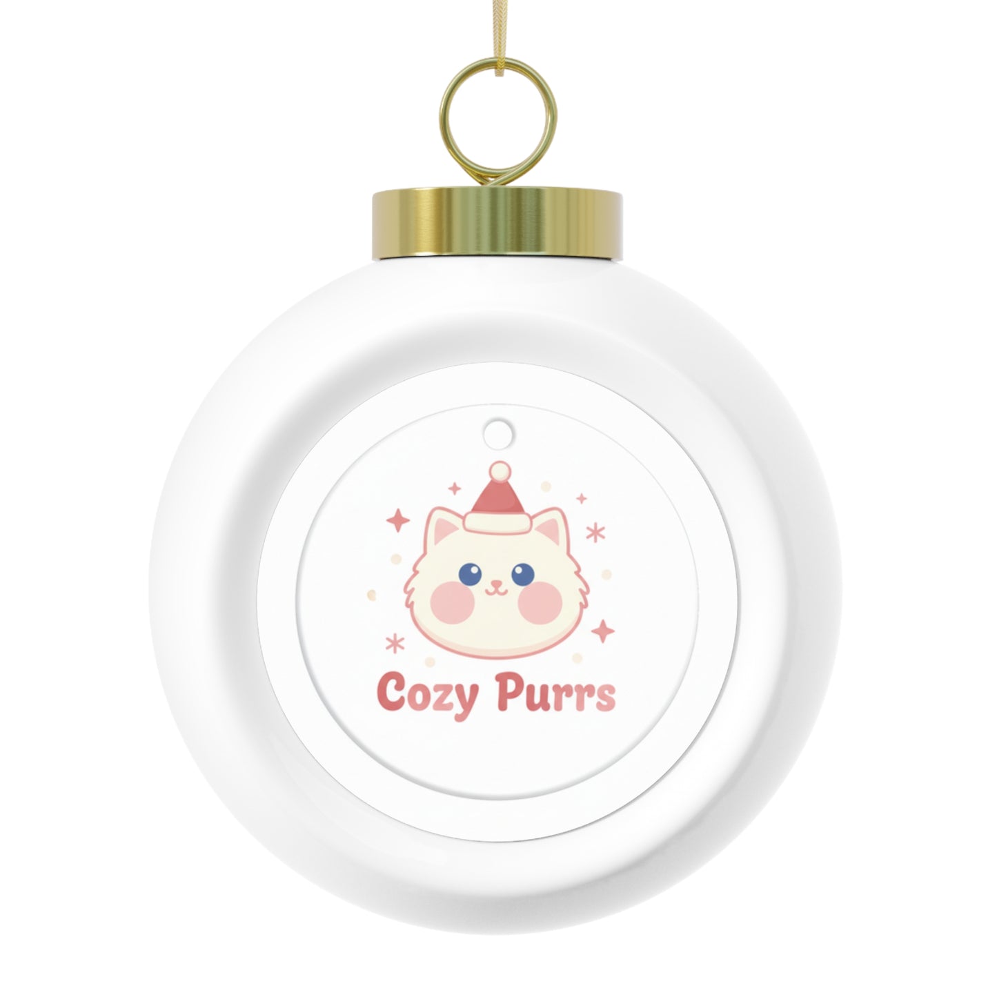 Christmas Ball Ornament - Cozy Purrs Cat Holiday Design