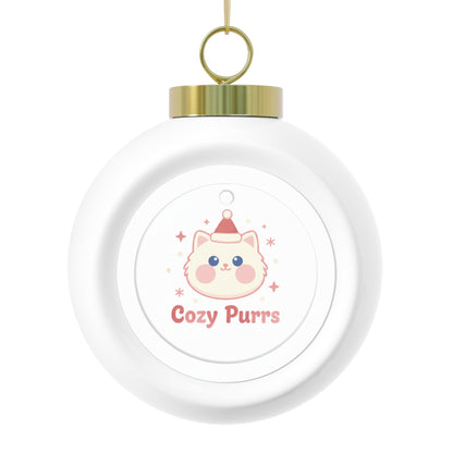 Christmas Ball Ornament - Cozy Purrs Cat Holiday Design