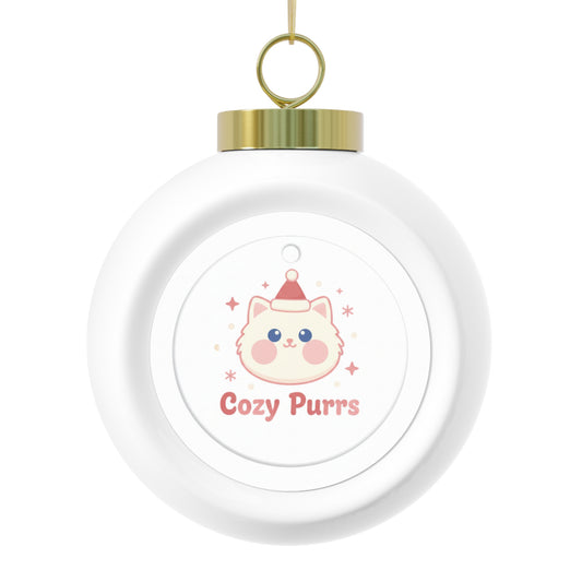 Christmas Ball Ornament - Cozy Purrs Cat Holiday Design