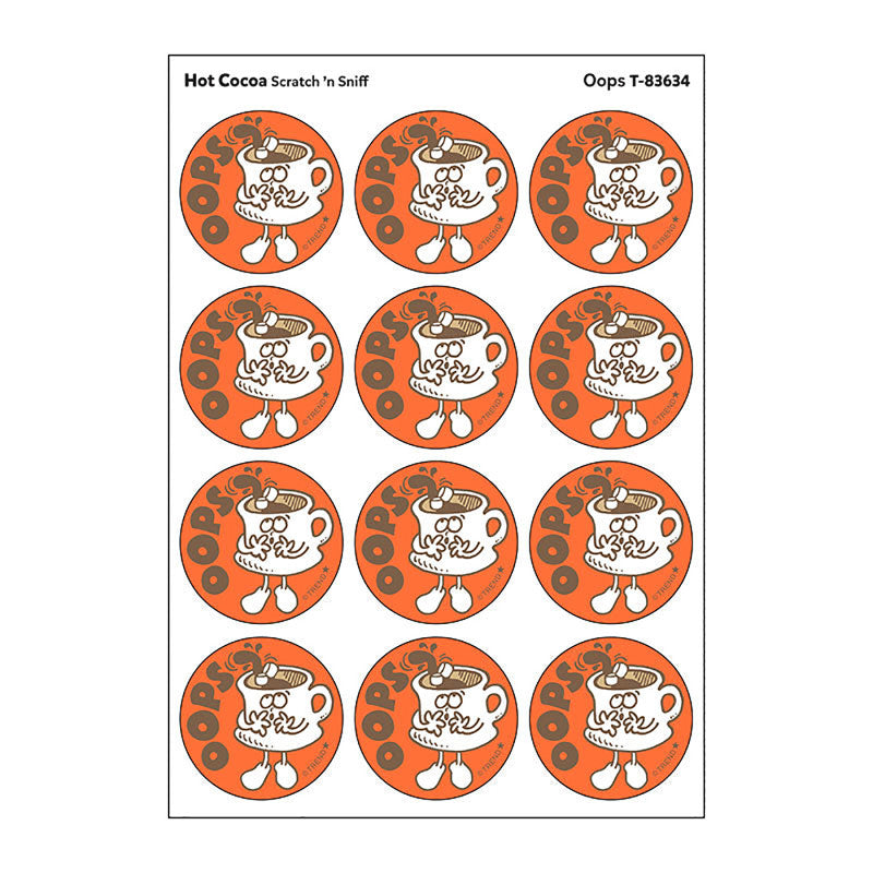 Oops/Hot Cocoa Scent Retro Scratch 'n Sniff Stinky Stickers®, 24 ct.