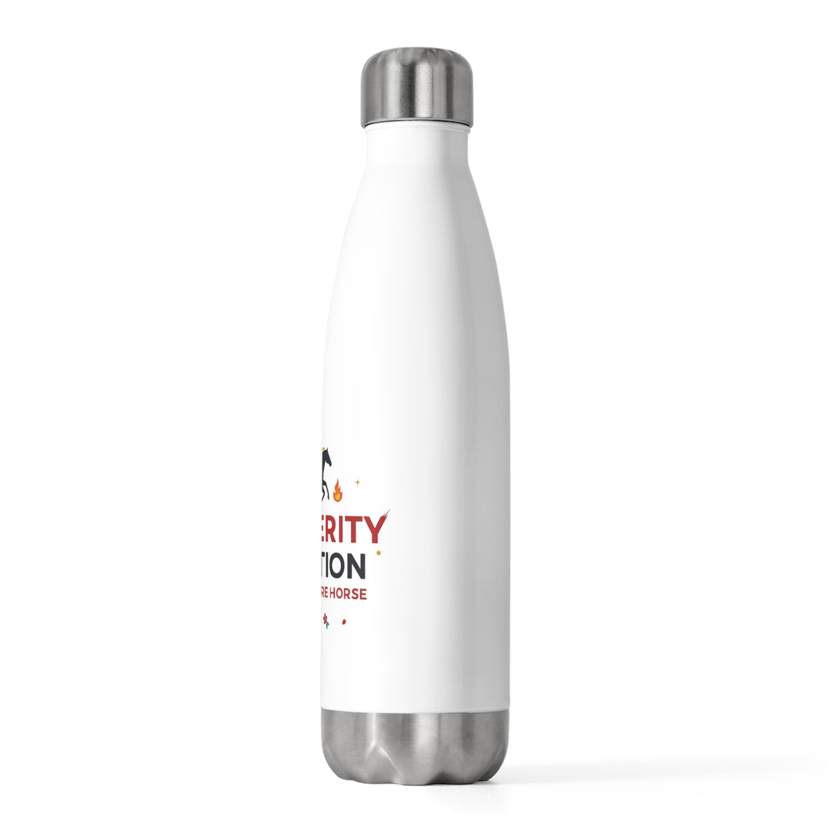 Lucky Cai Fire Horse | 20oz Insulated Stainless Steel Tumbler Bottle | Lunar New Year 2026 Family & Teacher Gift | Red Gold