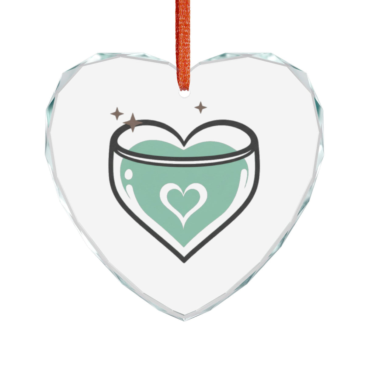 Matcha Latte Heart | Crystal Glass Ornament for Cozy Cafe Decor | Valentine & Galentine Gift for Friends & Lovers | Y2K Aesthetic