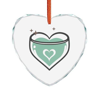 Matcha Latte Heart | Crystal Glass Ornament for Cozy Cafe Decor | Valentine & Galentine Gift for Friends & Lovers | Y2K Aesthetic