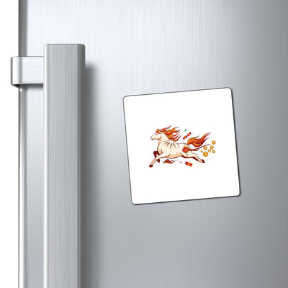 Dumpling Horse Year Magnet | Lunar New Year 2026 Fire Horse Fridge Magnet Set | CNY Gift for Family & Teachers | Red Gold Paper-Cut Style
