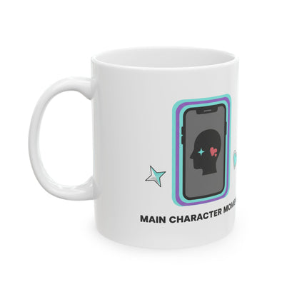 Selfie Moment Line Art | 11oz Ceramic Coffee Mug for Besties | Galentine’s Day & Friend Gift | Aesthetic Valentine Vibes