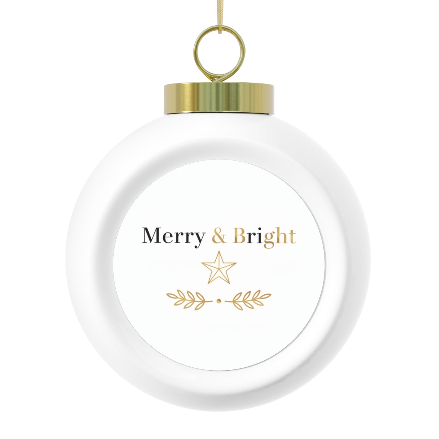 Ceramic Christmas Ball Ornament — Merry & Bright