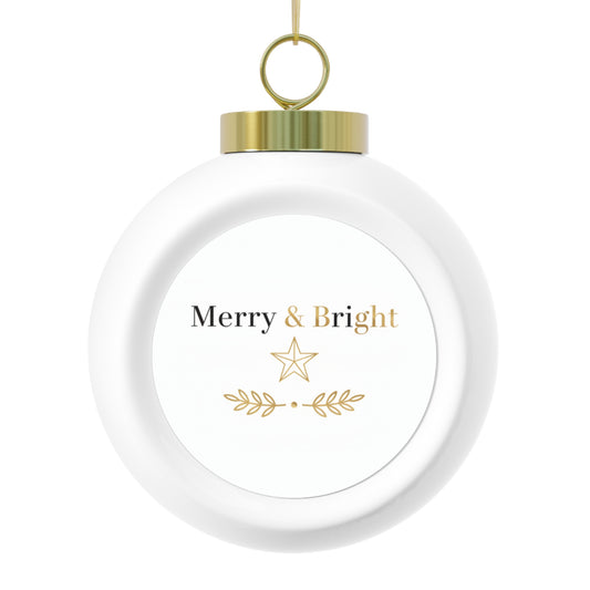 Ceramic Christmas Ball Ornament — Merry & Bright