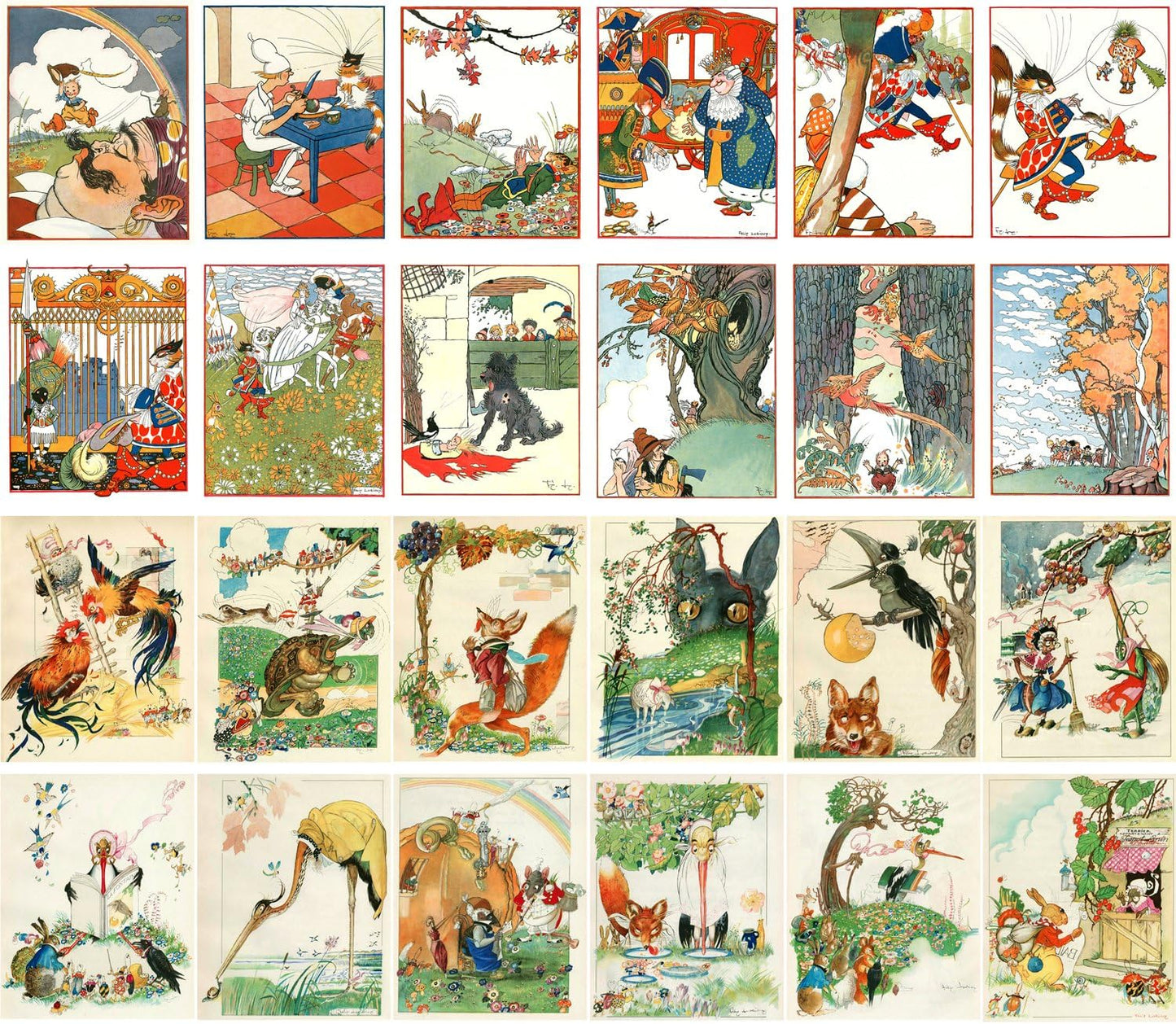Vintage Postcards 24 Pcs Felix Vintage Classic Fairy Tales Book Art