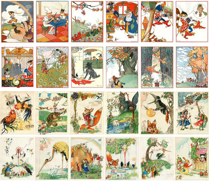 Vintage Postcards 24 Pcs Felix Vintage Classic Fairy Tales Book Art