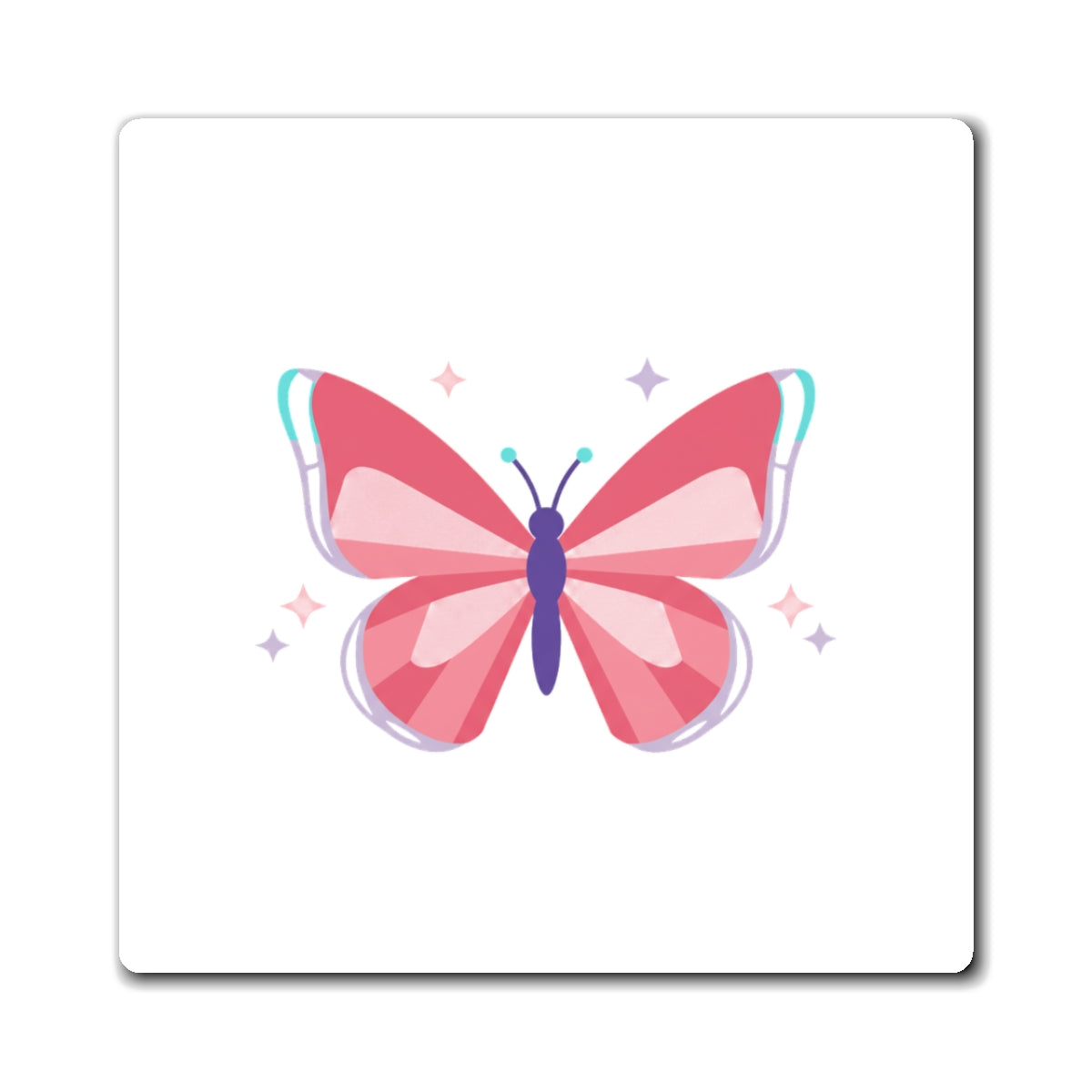 Butterfly Clip Heart Magnet | Sublimation Fridge Magnet Aesthetic Decor | Galentine’s & Valentine Gift | Y2K Pastel