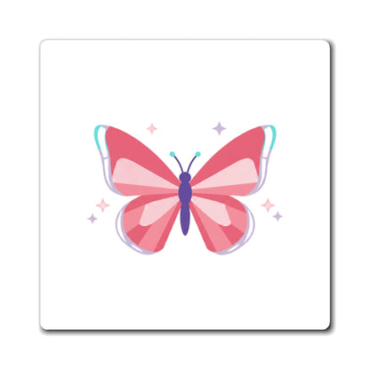 Butterfly Clip Heart Magnet | Sublimation Fridge Magnet Aesthetic Decor | Galentine’s & Valentine Gift | Y2K Pastel