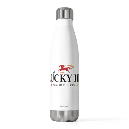 Lucky He Fire Horse (2026) | 20oz Insulated Stainless Steel Tumbler Bottle | Lunar New Year Family & Teacher Gift | Red Gold Paper-Cut