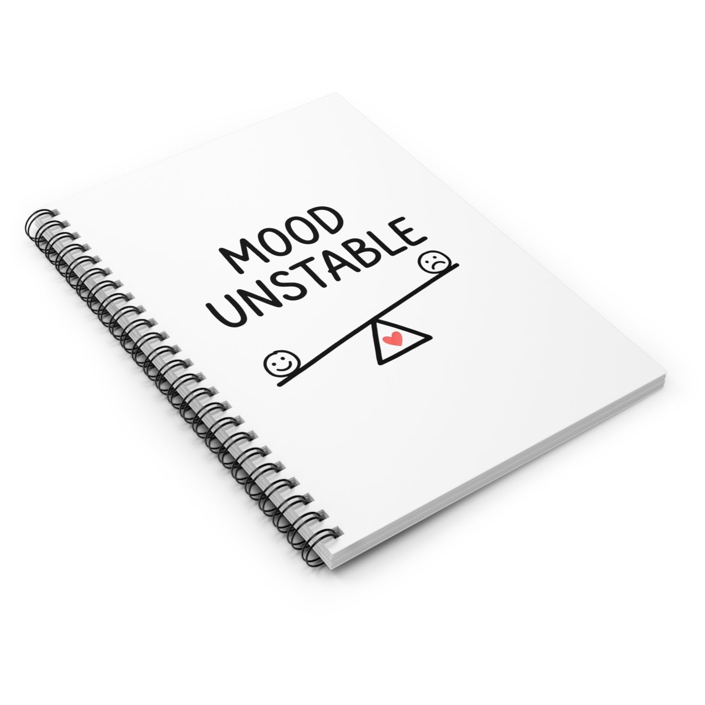Spiral Journal Notebook, Mood Unstable, School Gift, Book Collector