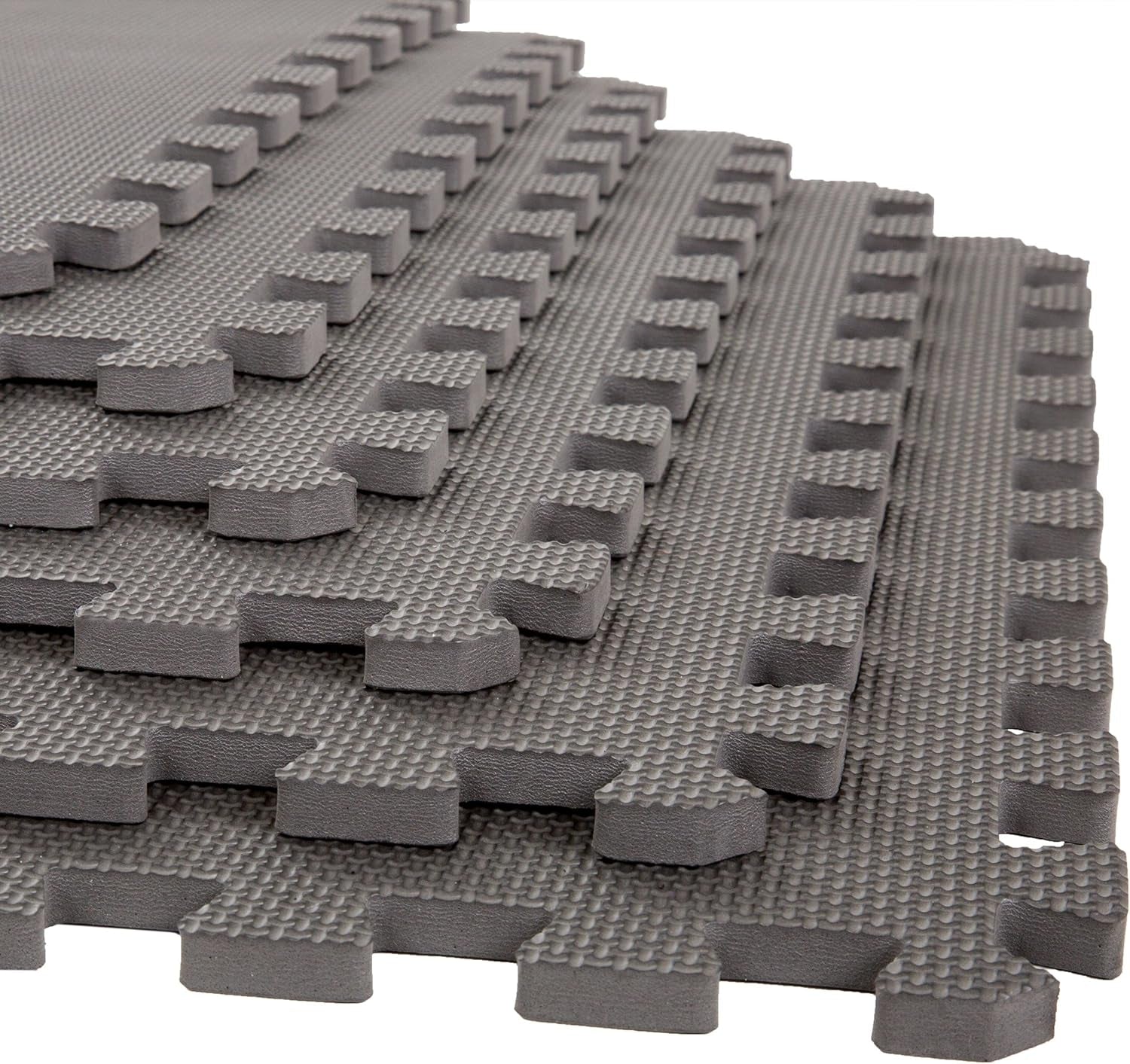 EVA Foam Mat Tiles 4-Pack - 16 SQ FT of Interlocking Padding for Garage, Playroom, or Gym Flooring - Workout Mat or Baby Playmat by  (Black)