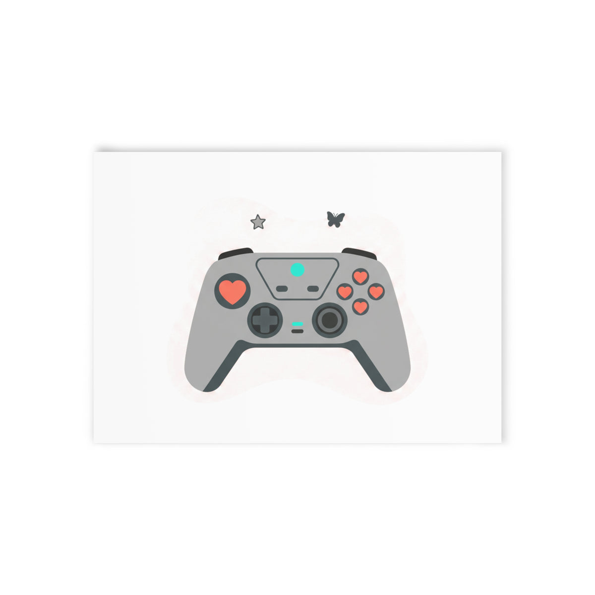 Game Controller Hearts | Valentine Greeting Card + Postcard | Gamer Love, Galentine & Friend Gift | Pastel Y2K Aesthetic