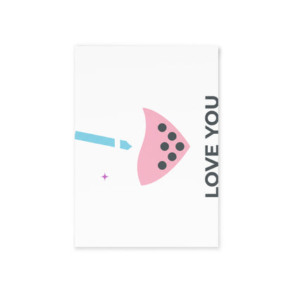 Boba Tea Heart Love | Valentine Holiday Greeting Card + Postcard | Galentine’s, Lover & Friend Gift | Y2K Aesthetic