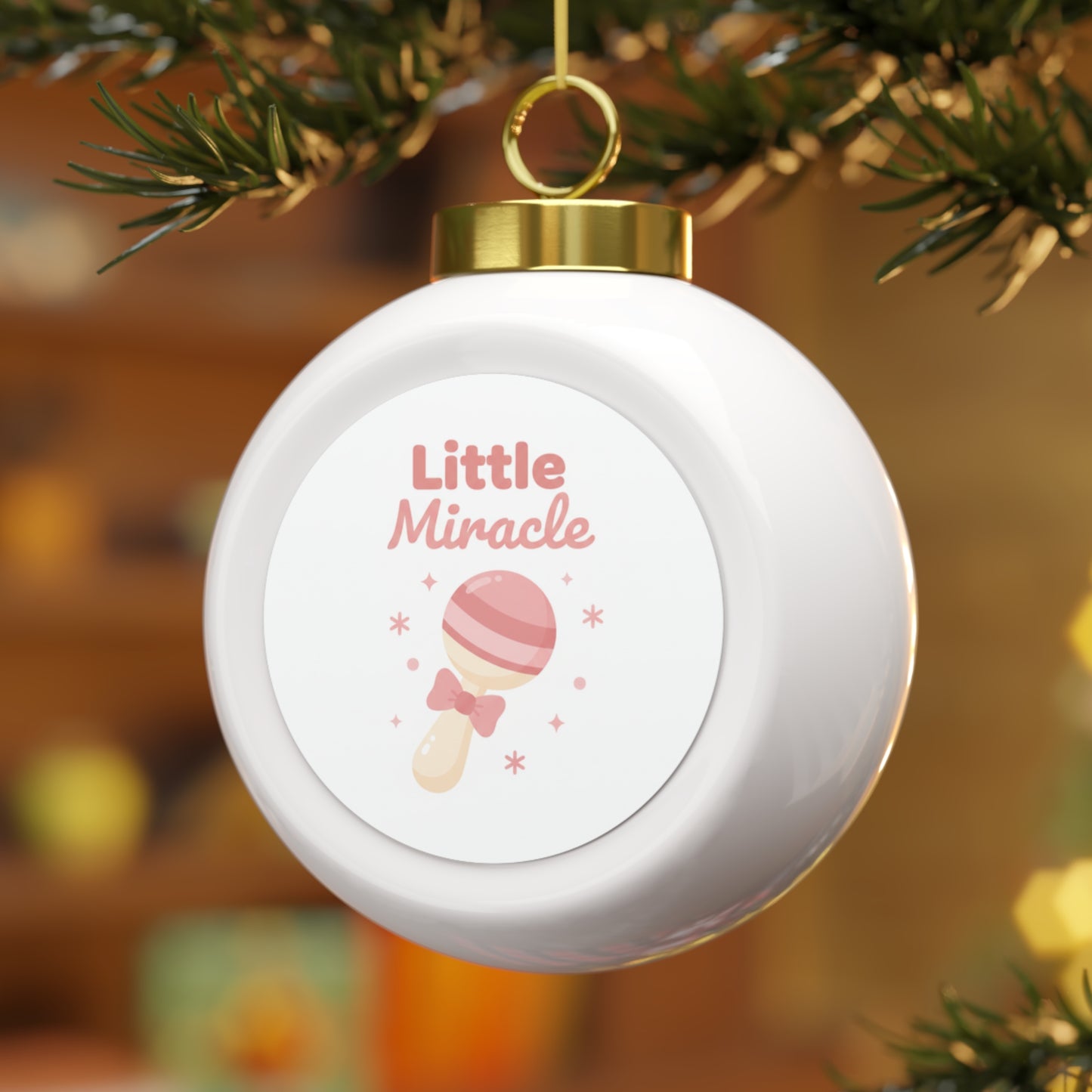 Ceramic Christmas Ball Ornament - Little Miracle